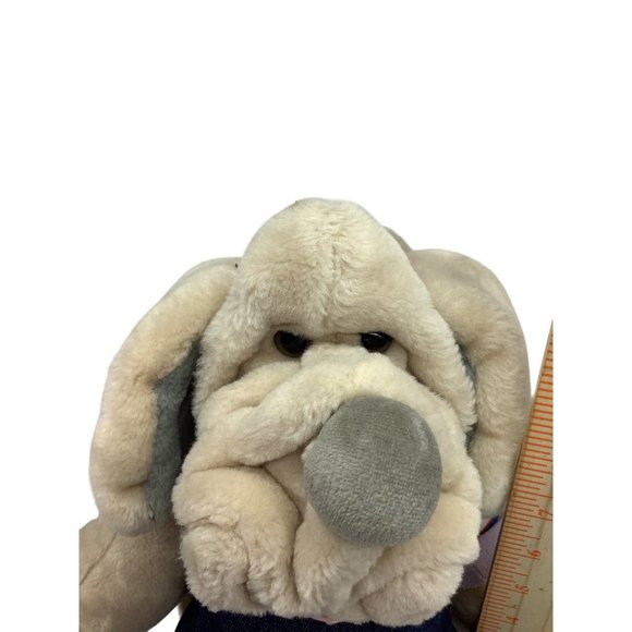 Vintage Ganz Bros 1981 Overalls Collar Wrinkles Hand Puppet Plush Hound Dog Toy - Picture 8 of 10